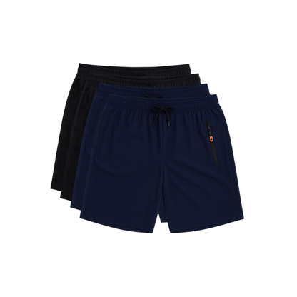 Kit 4 Bermudas DryFit Premium Evolut Performance - Secagem rápida, Bolso com Zíper e Ajuste Anatômico + BRINDE: Squeezy Evolut | FRETE GRÁTIS